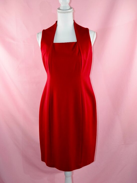 Talbots Dresses & Skirts - Talbots Red Sleeveless Midi Dress | Square Neck | 6P Petite